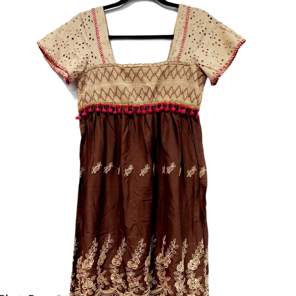 Nwt Free people  brown  embroidered sundress